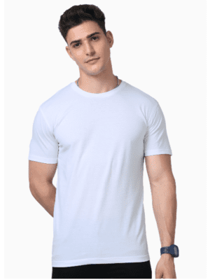 Everyday Men Suprima White Solid Round Neck T-shirt