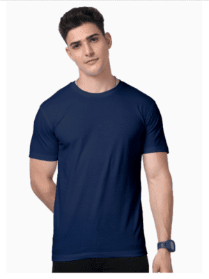 Everyday Men Suprima Navy Solid Round Neck T-shirt